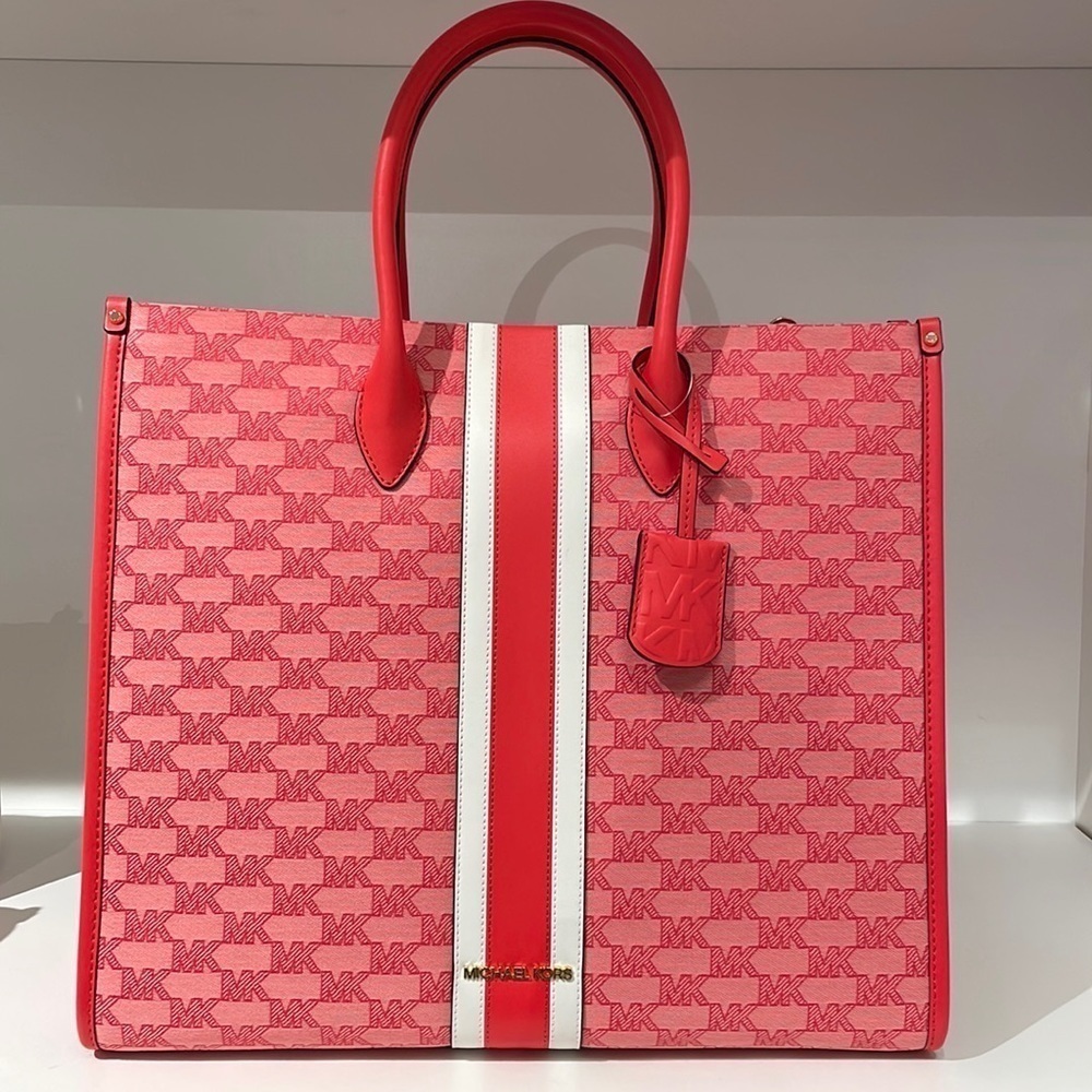 Michael Kors Large jacquard tote bag Grapefruit multi color